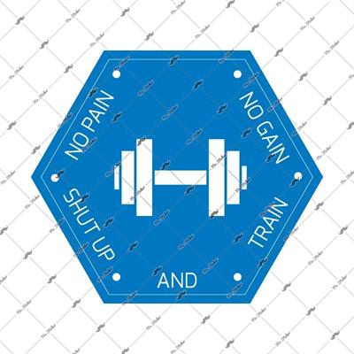 GYM7 Acı Yoksa Kas Da Yok Söylenme Calış Sloganlı Etiketi