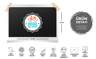 HBG35 Vintage Bisiklet Severler Etiketi