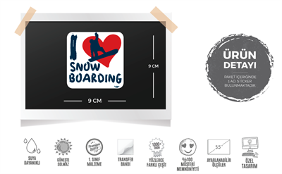 HBG45 I love Snowboard Etiketi