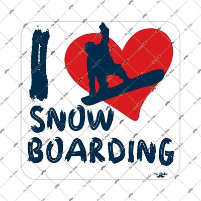 HBG45 I love Snowboard Etiketi