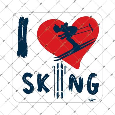 HBG46 I love Skiing Etiketi