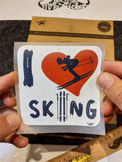 HBG46 I love Skiing Etiketi