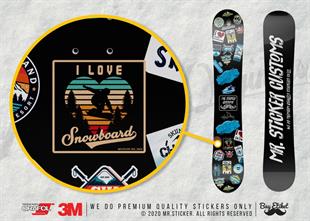 HBG91 Snowboard Seviyorum Yazili Etiket