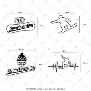 HBGBDL9 Reflektif Snowboard Sticker Seti 4 Parca