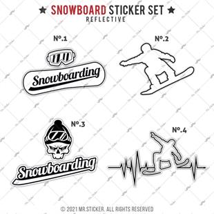HBGBDL9 Reflektif Snowboard Sticker Seti 4 Parca