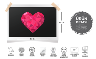 HRT10 Polygonal Tasarim Kalp Etiketi