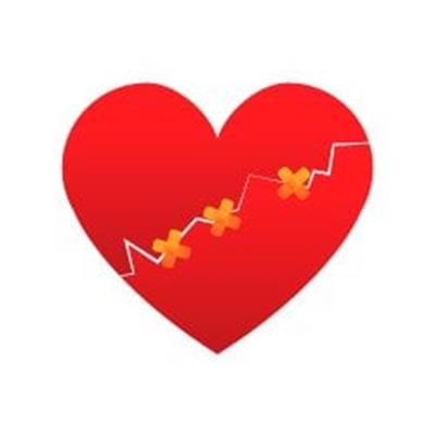 HRT3 Yara Bandi Ile Tutturulmus Kirik Kalp Etiketi