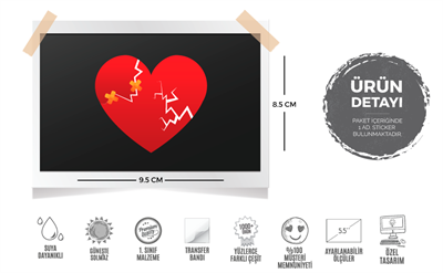 HRT4 Kirik Kalp Etiketi