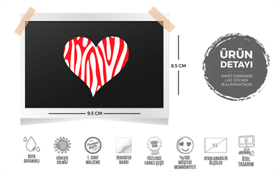 HRT7 Cizgili Kalp Etiketi