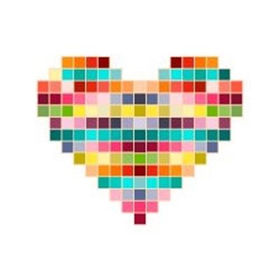 HRT9 Piksel Tasarim Kalp Etiketi