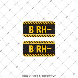ISG10 Reflektif B Rh Negatif (-) Kan Grubu Etiket Seti V1