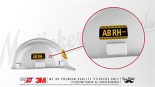 ISG12 Reflektif AB Rh Negatif (-) Kan Grubu Etiket Seti V1