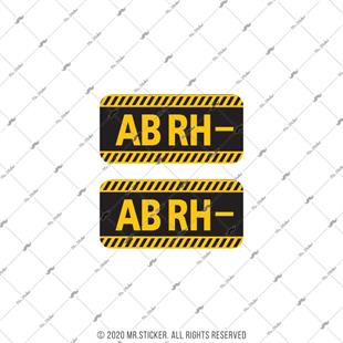 ISG12 Reflektif AB Rh Negatif (-) Kan Grubu Etiket Seti V1