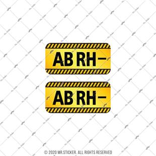 ISG20 Reflektif AB Rh Negatif (-) Kan Grubu Etiket Seti V2