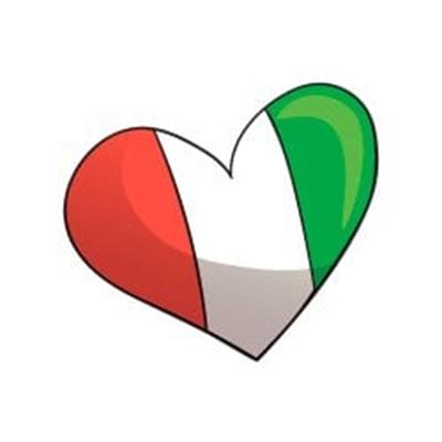 ITF2 Kalp Desenli Italya Bayrak Etiketi