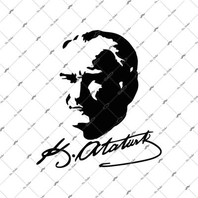 MKA1 Kemal Ataturk Silueti - Mat Siyah