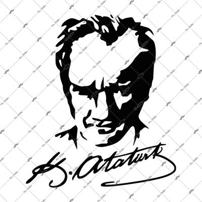 MKA2 Kemal Ataturk Silueti - Mat Siyah