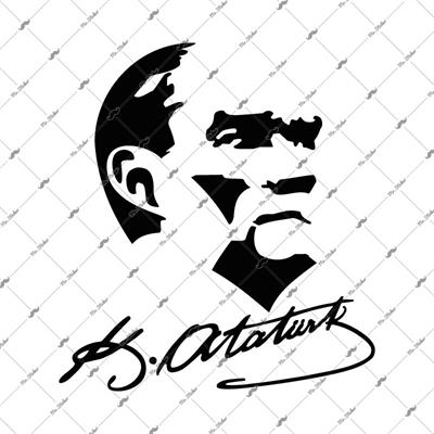 MKA3 Kemal Ataturk Silueti - Mat Siyah