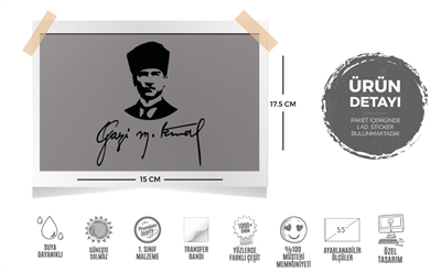 MKA4 Gazi Mustafa Kemal Silueti - Mat Siyah