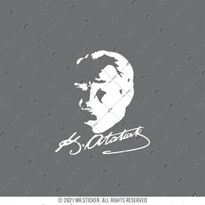 MKA5 Kemal Ataturk Silueti - Mat Beyaz