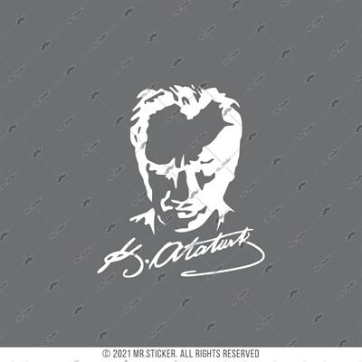 MKA6 Kemal Ataturk Silueti - Mat Beyaz
