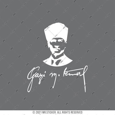 MKA8 Gazi Mustafa Kemal Silueti - Mat Beyaz