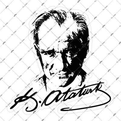MKA9 Kemal Ataturk Silueti - Seffaf Folyo