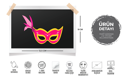 MSK1 Pembe Maske Etiketi