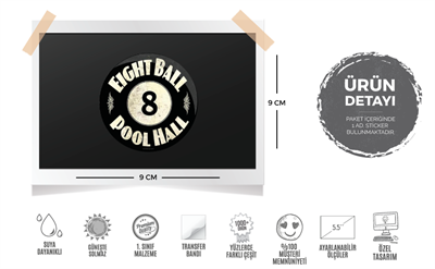 MSL1 Bilardo Topu No 8 Etiketi