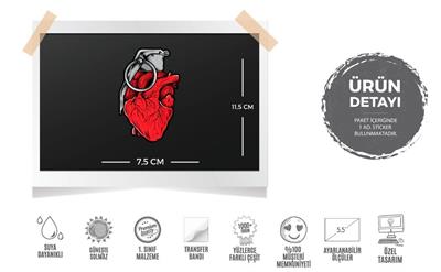MSL124 Karikatur Bomba Figurlu Kalp Etiketi