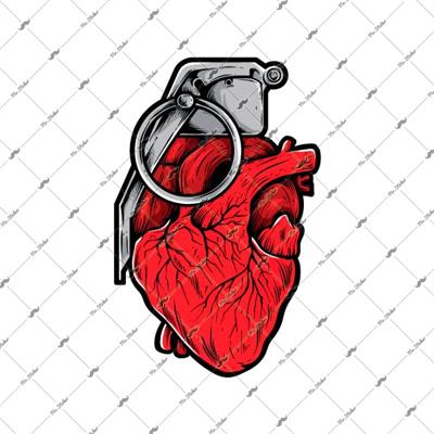 MSL124 Karikatur Bomba Figurlu Kalp Etiketi