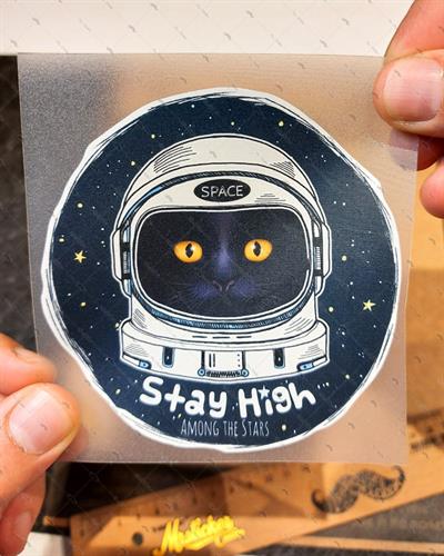 MSL138 Astronot Kedi Etiketi