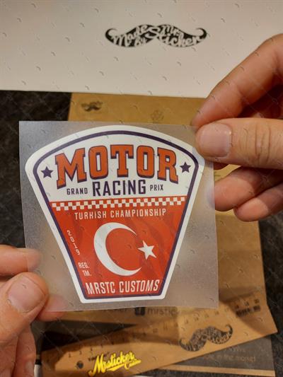 MSL141 Motor Racing Yazili Etiket