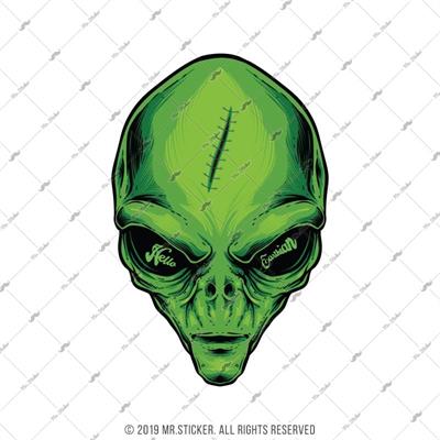 MSL142 Merhaba Dunyali Yazili Alien Etiketi