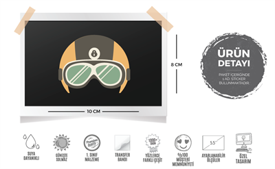 MSL31 Gozluklu Kask No 8 Etiketi