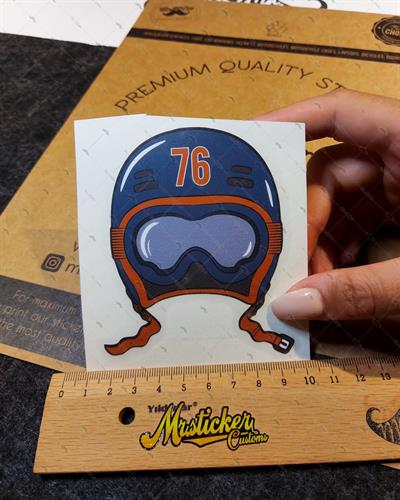 MSL33 Mavi Vintage Kask Etiketi