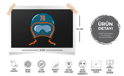 MSL33 Mavi Vintage Kask Etiketi