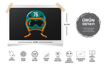 MSL34 Yesil No 76 Vintage Kask Etiketi