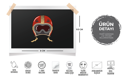 MSL35 Kirmizi Vintage Kask Etiketi