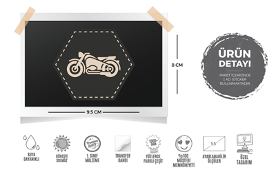 MSL56 Motosiklet Motifli Etiket
