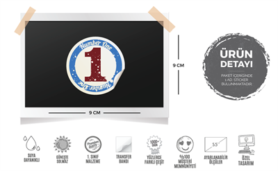 MSL63 Mavi No1 Amblem Etiketi
