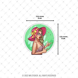 PNP56 Pembe Şapkalı Pinup Kızı