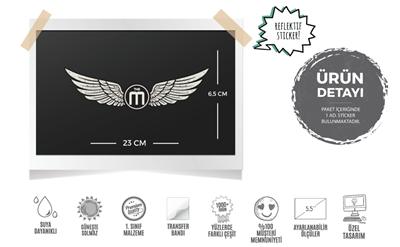 PRS1 Reflektif Ismin Bas Harfinden Olusan Kanatlar