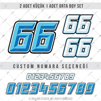 PRS11 Reflektif Mavi Renkli Yaris Numarasi Seti