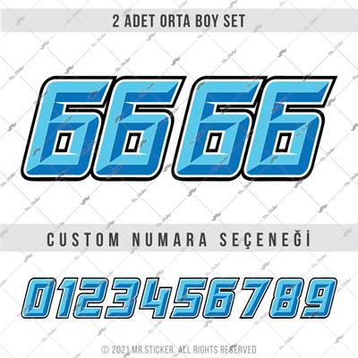 PRS11 Reflektif Mavi Renkli Yaris Numarasi Seti