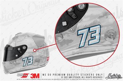 PRS5 Reflektif Sari Mavi Renkli Yaris Numarasi Seti