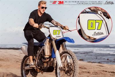 PRS7 Reflektif Acik Yesil Renkli Yaris Numarasi Seti