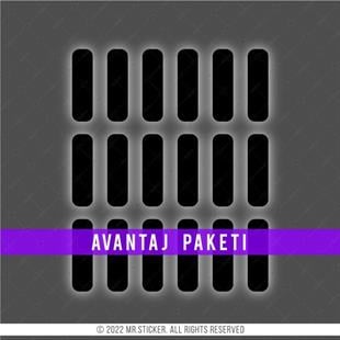 RFBK1 50 Parca Siyah Reflektif Serit Seti