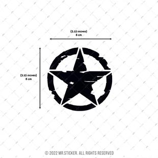 RFBK14 Siyah Reflektif Eskitilmis Desenli Asker Yildizi - Kucuk Boy