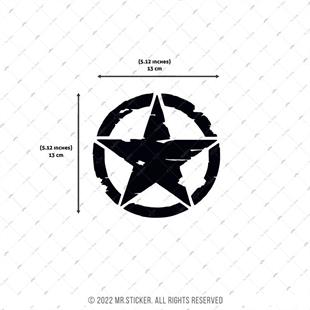 RFBK15 Siyah Reflektif Eskitilmis Desenli Asker Yildizi - Buyuk Boy